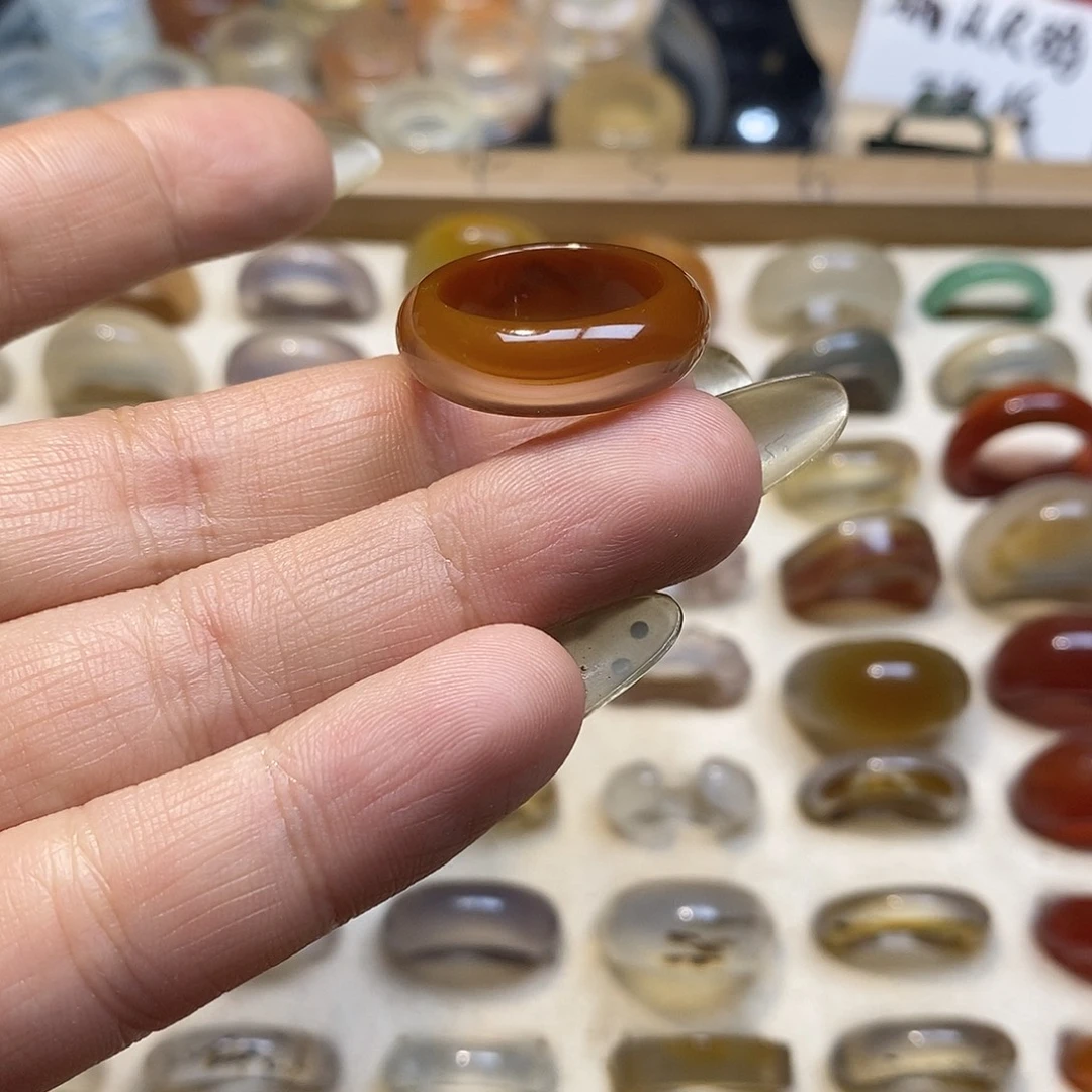 玛瑙/玉髓未镶嵌戒指A14港18半不退换