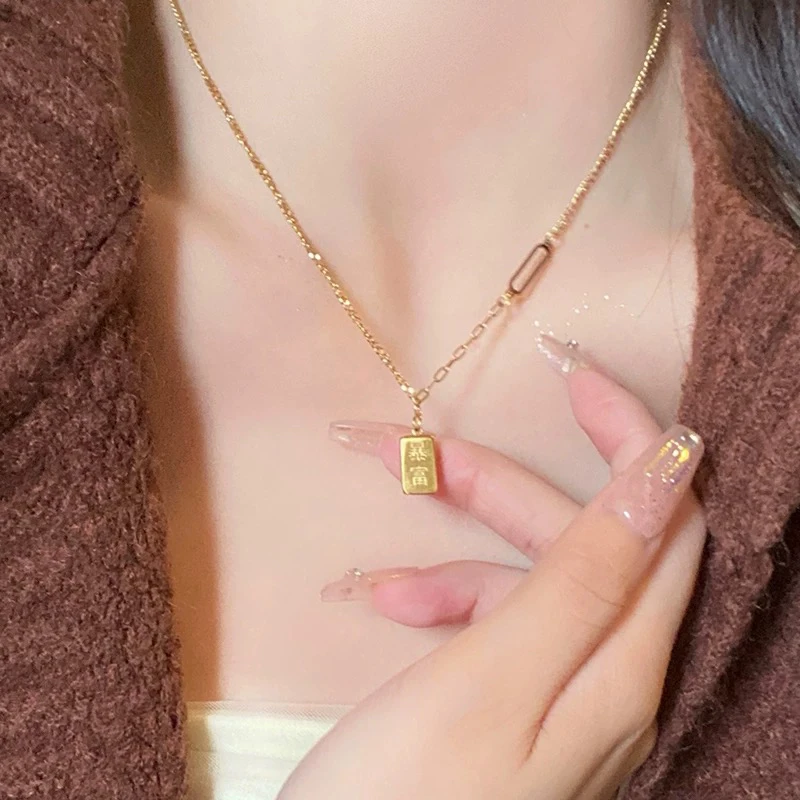 钛钢项链 百搭时尚气质钛钢项链轻奢