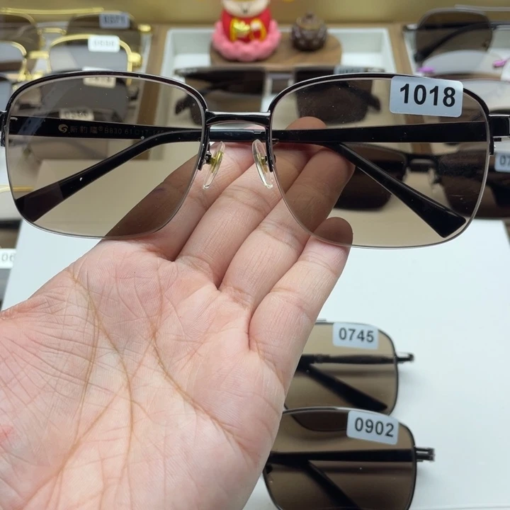 茶水晶半框眼镜 1018