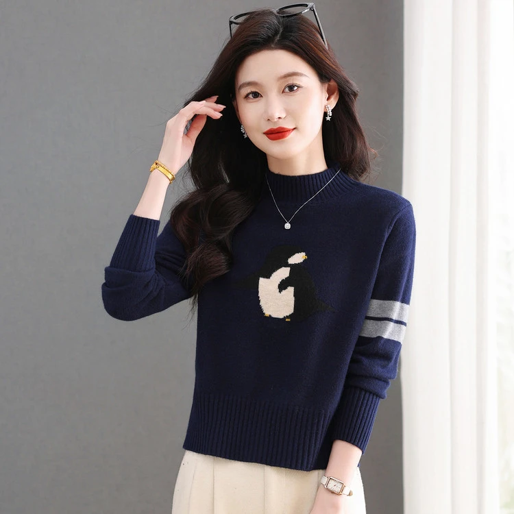 2026年新款秋冬秋冬洋气百搭时尚宽松加厚韩版短款套头毛衣针织衫