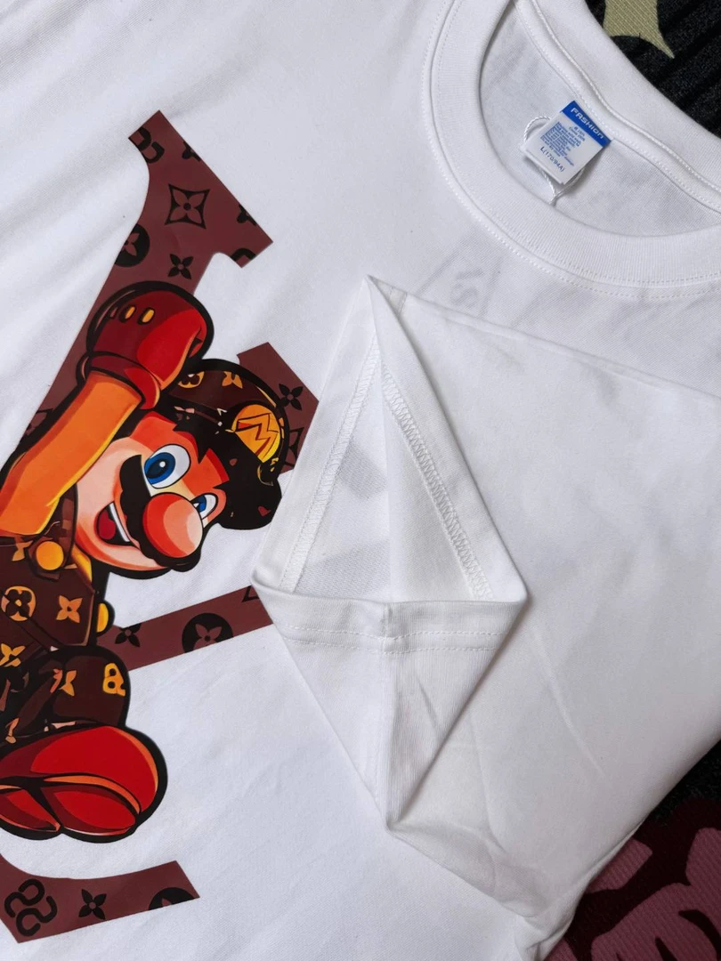 无品牌【清河】定制 66004休闲潮流短袖T恤人字纹圆领夏季印花