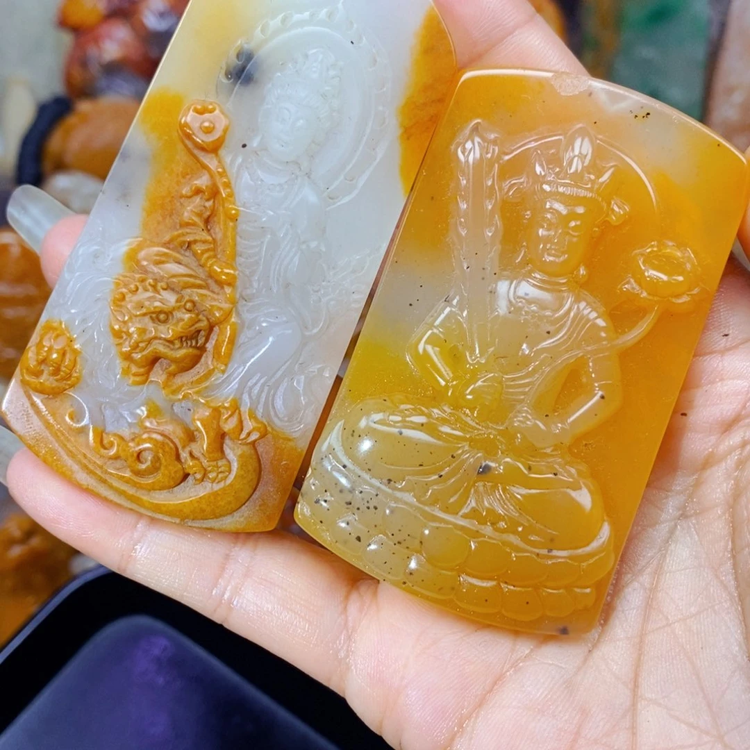石英质玉（黄龙玉）未镶嵌吊坠(不含链)