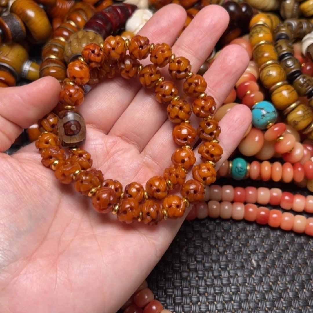 【闪购商品】牛骨手串/手链牛骨路路通红10×38颗女款双圈