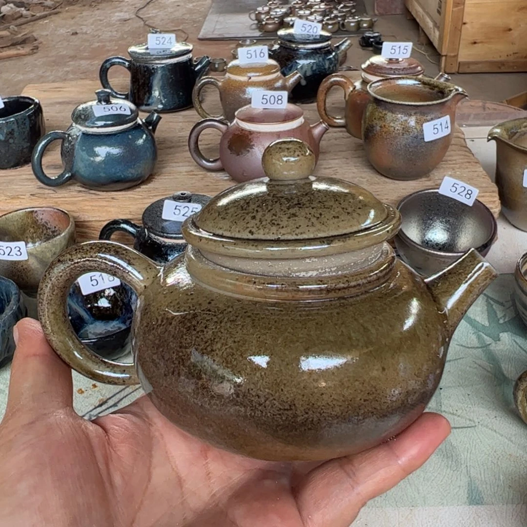 蓝***C壶建水紫陶白泥柴烧壶
