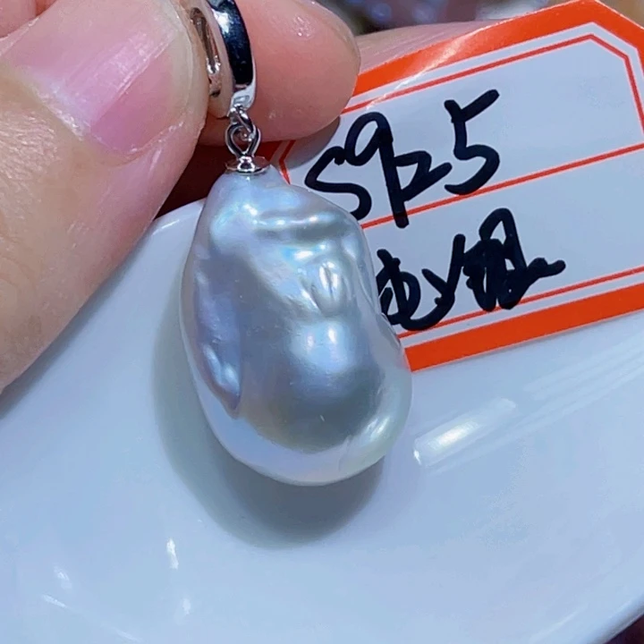 淡水珍珠银S925镶嵌颈饰