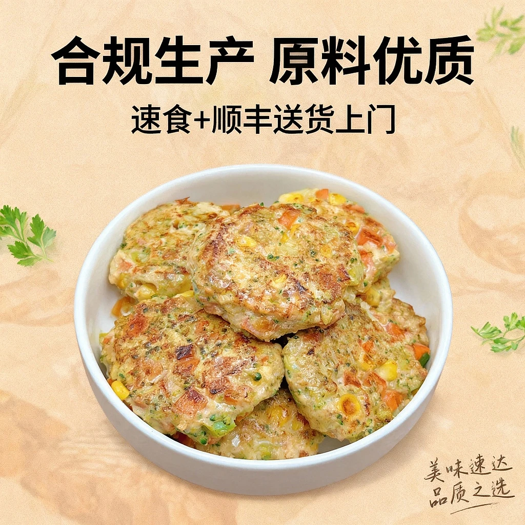 【顺丰送货上门】鸡肉饼半成品早餐煎饼手抓饼汉堡肉片速食馅饼商用