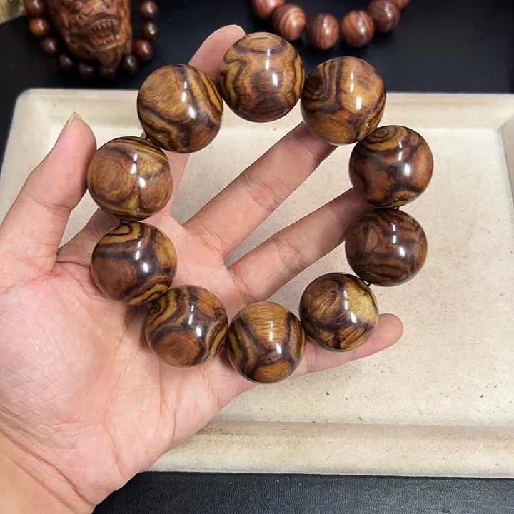 手串/手链黄花梨/降香黄檀25mm圆珠X纹