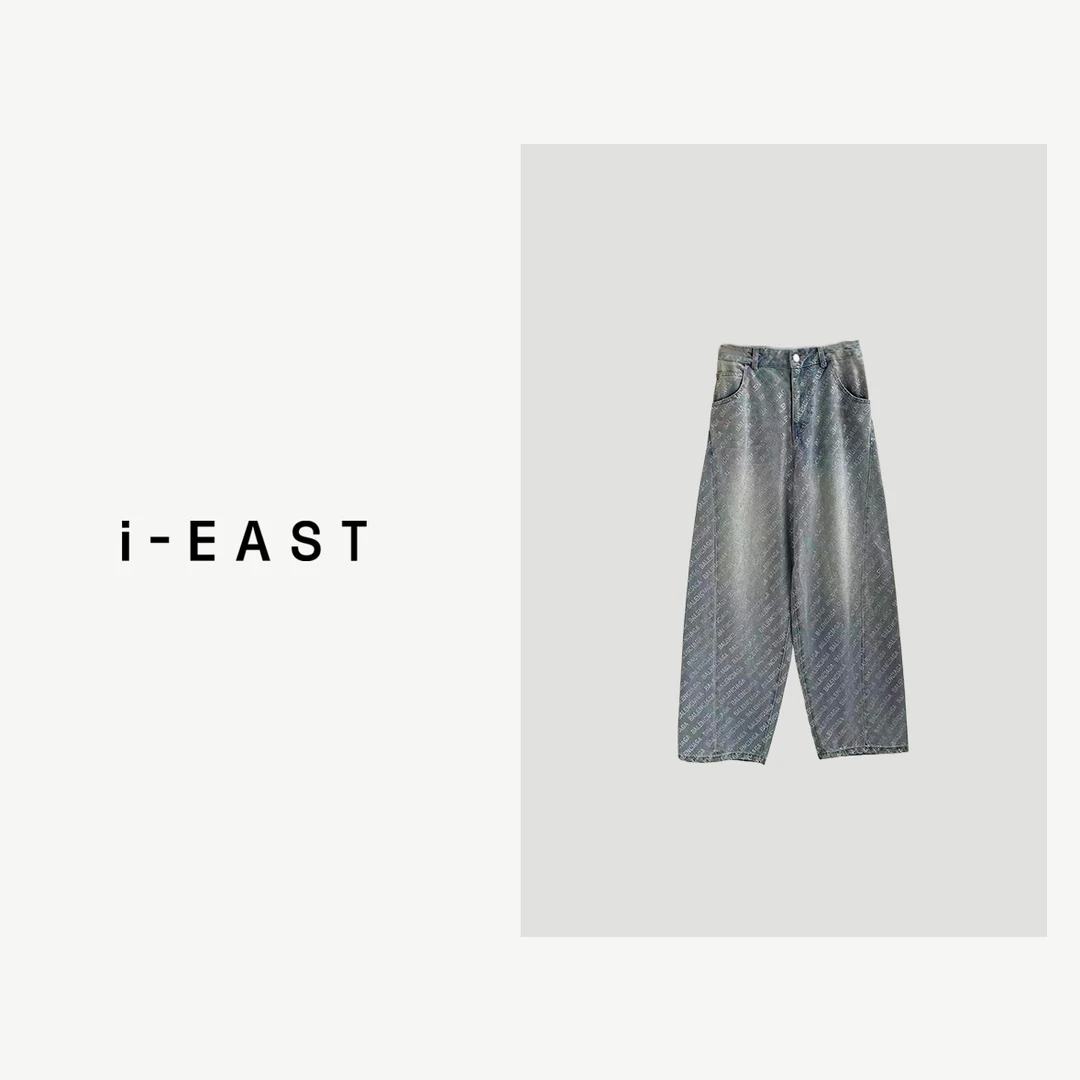 i-EAST 泰泰泰好看辣~满身不规则闪钻牛仔裤-4C K32560