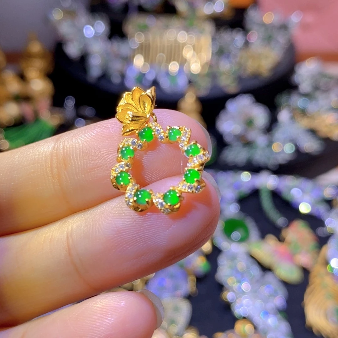 翡翠银S925镶嵌项圈