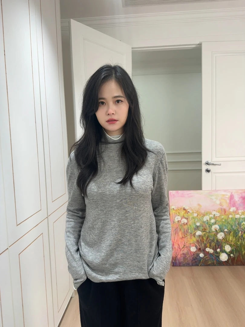 ADASTORE 双层精纺羊毛水溶工艺高领针织打底衫