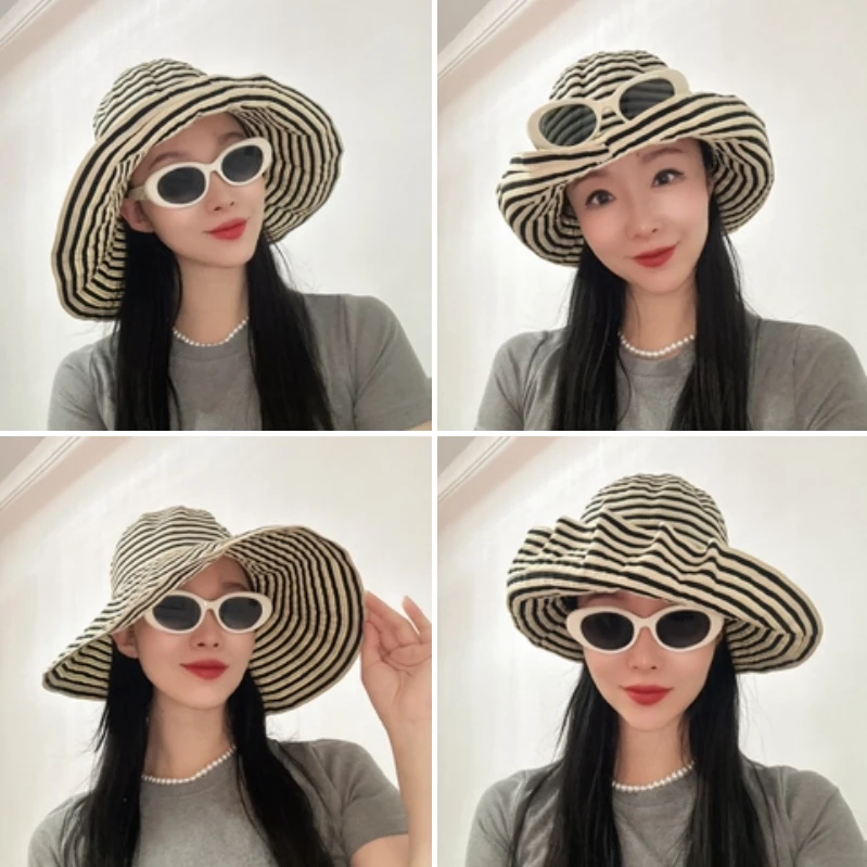 多变条纹大遮阳帽