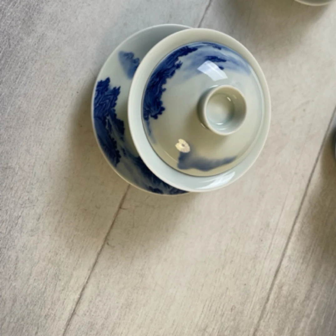 千里江山元宝盖碗