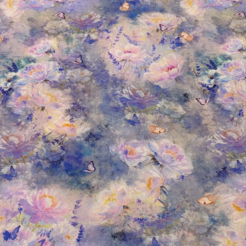 蚕香精品木棉面料三伏天夏天连衣裙旗袍软轻薄有质感数码印花布料