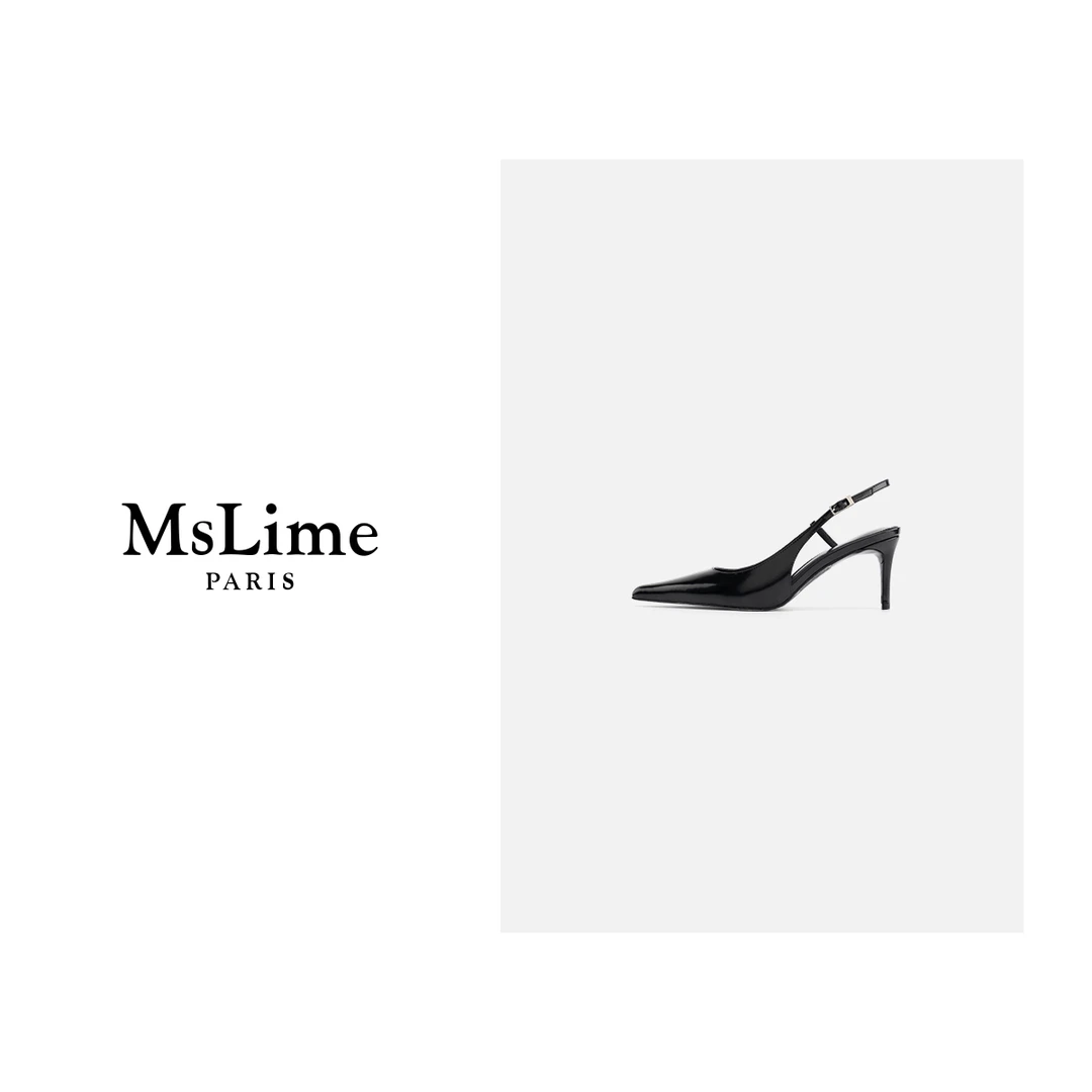 王嬛嬛MsLime25年新款【静黑】休闲时尚百搭黑色凉鞋HD2A0983