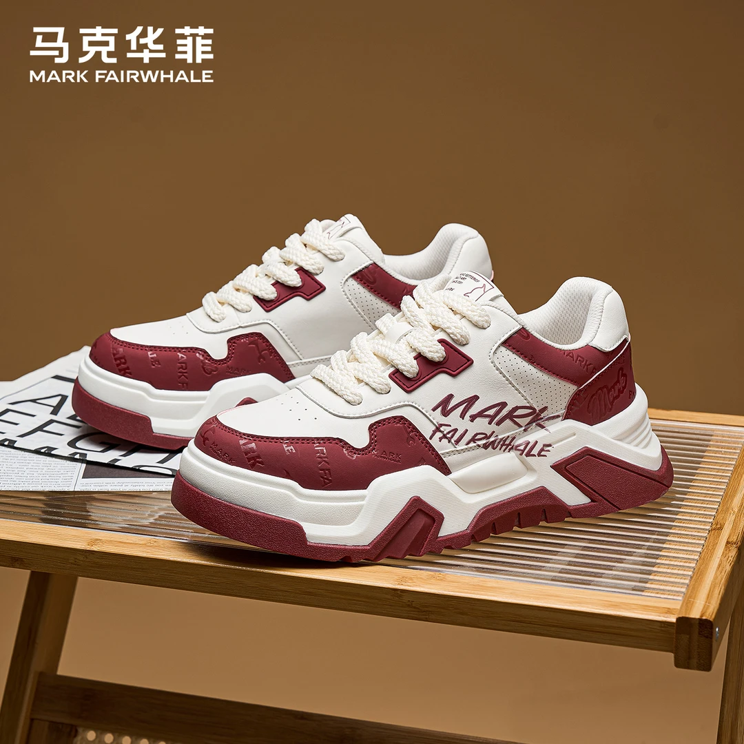 马克华菲男士厚底增高运动鞋男款撞色休闲老爹鞋男百搭潮鞋子男鞋