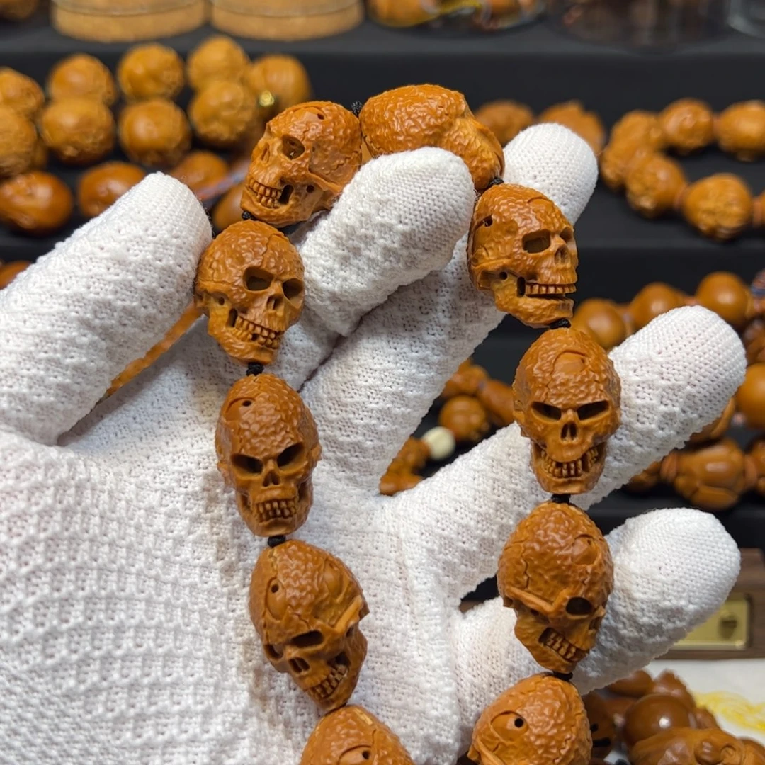 一***已橄榄核手串/手链1.8钻石面骷髅