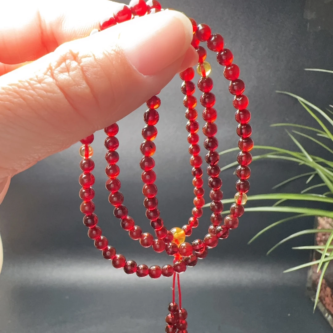 天然原矿缅甸血珀108珠链