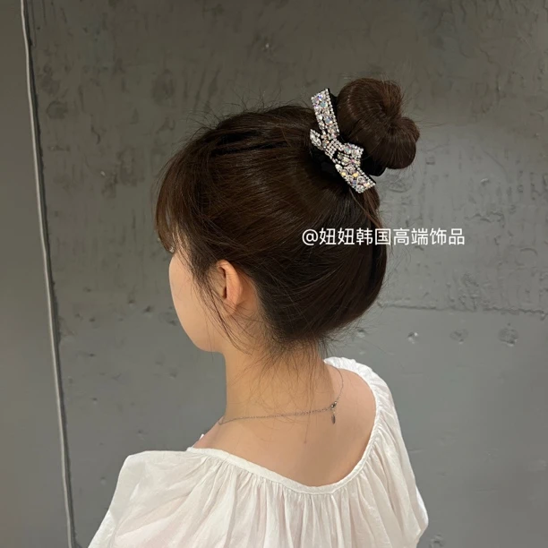 【上新】韩国轻奢施家不规则蝴蝶结小肠圈原创设计高弹力优雅