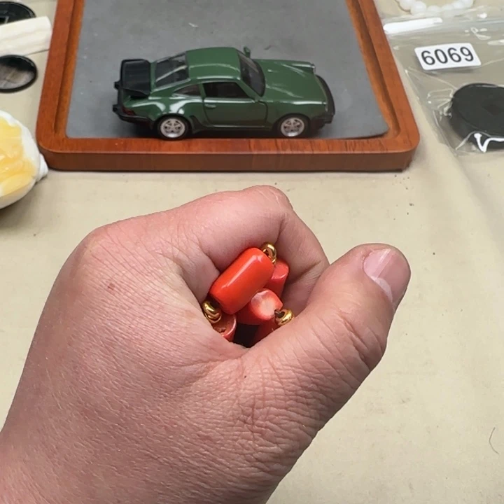 白玉菩提吊坠红色6153