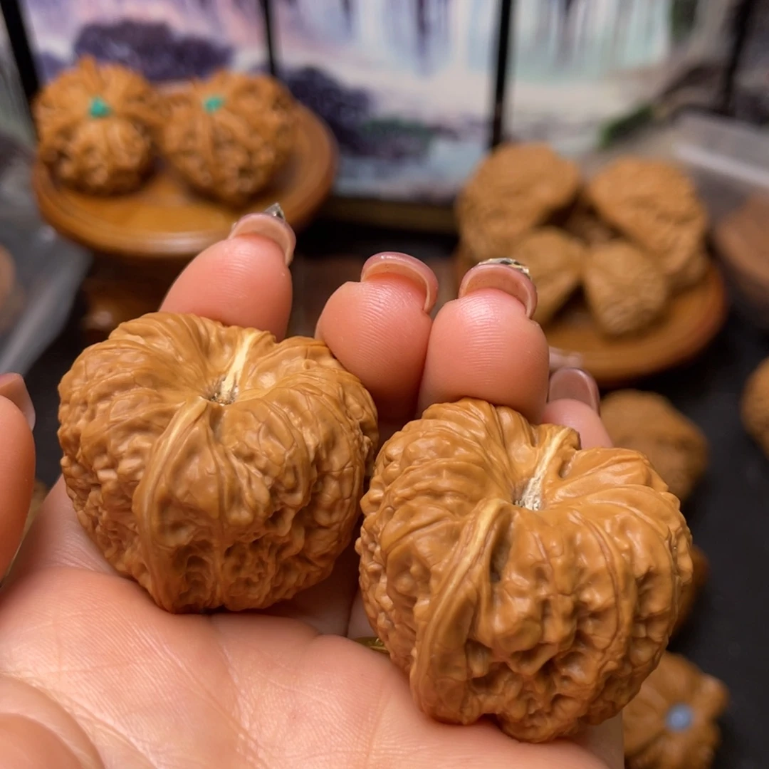 把件文玩核桃35平谷凹底