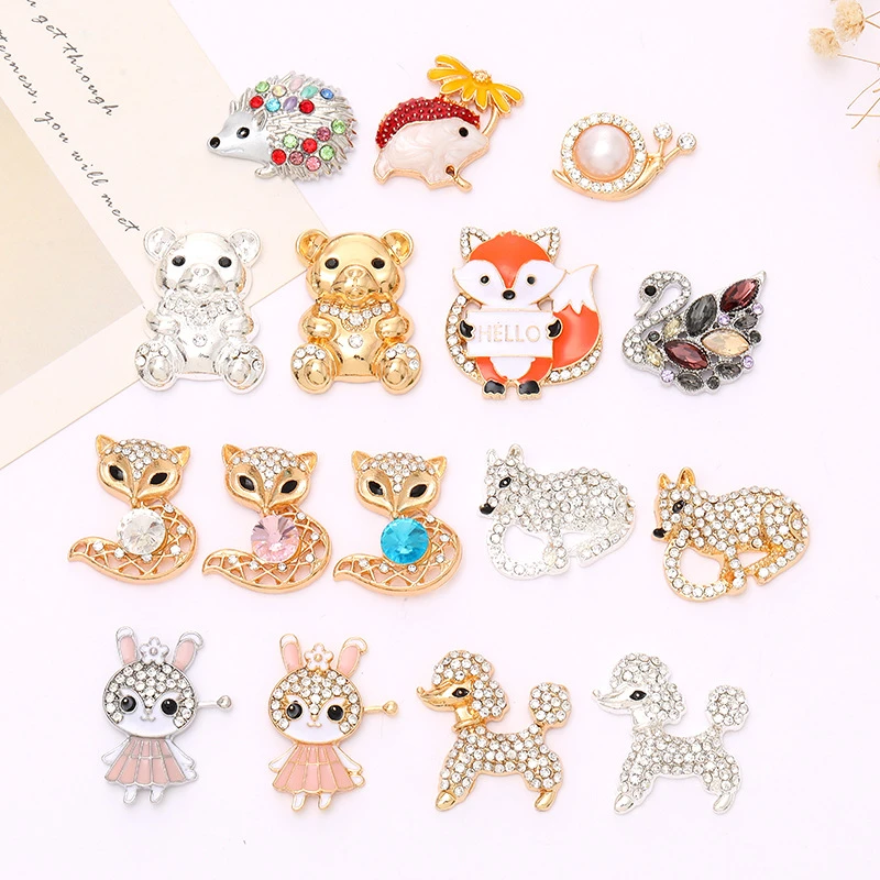 云锦家新款可爱小动物饰品配件锌合金diy手机壳美容背贴配件配饰