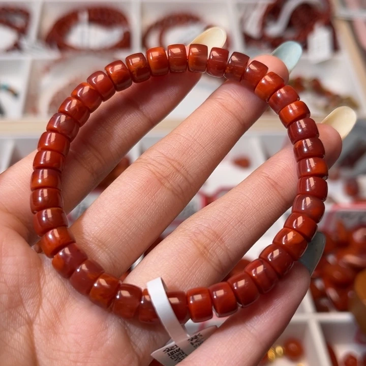 南红玛瑙未镶嵌手链精工直切药片7mm精品