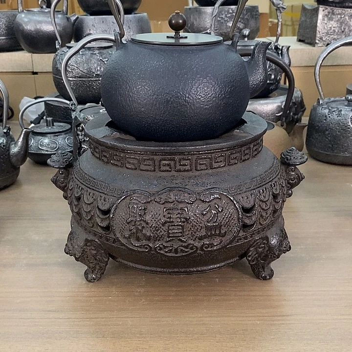 聚宝盆炭炉+宝珠铁壶1200毫升一套