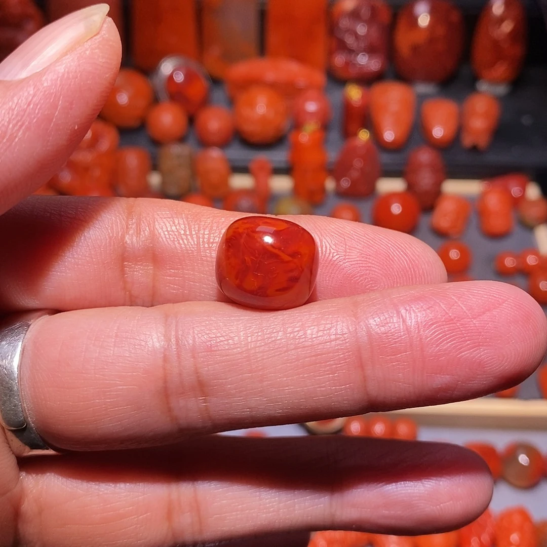 阿***粥南红玛瑙未镶嵌火焰纹1.4