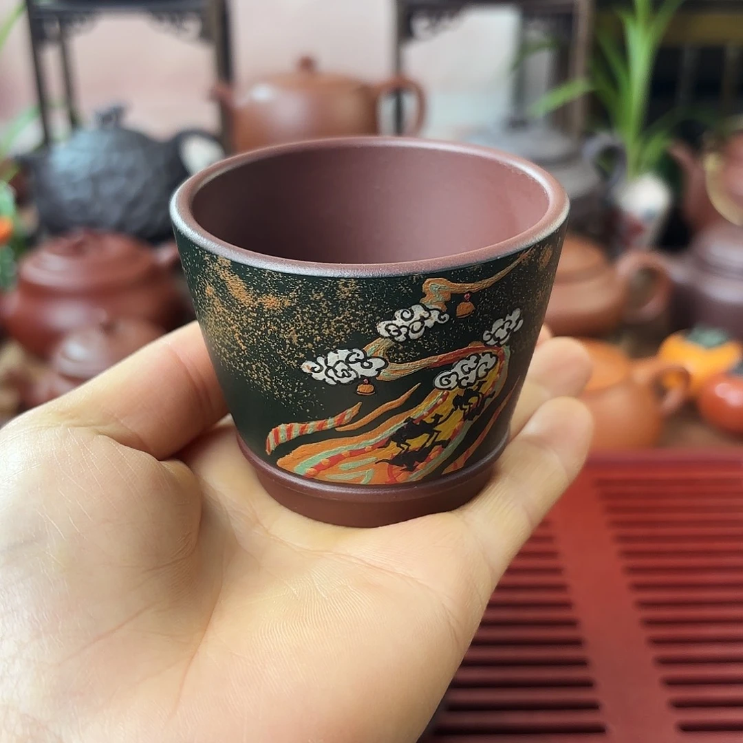 紫砂茶杯主人杯紫泥100cc