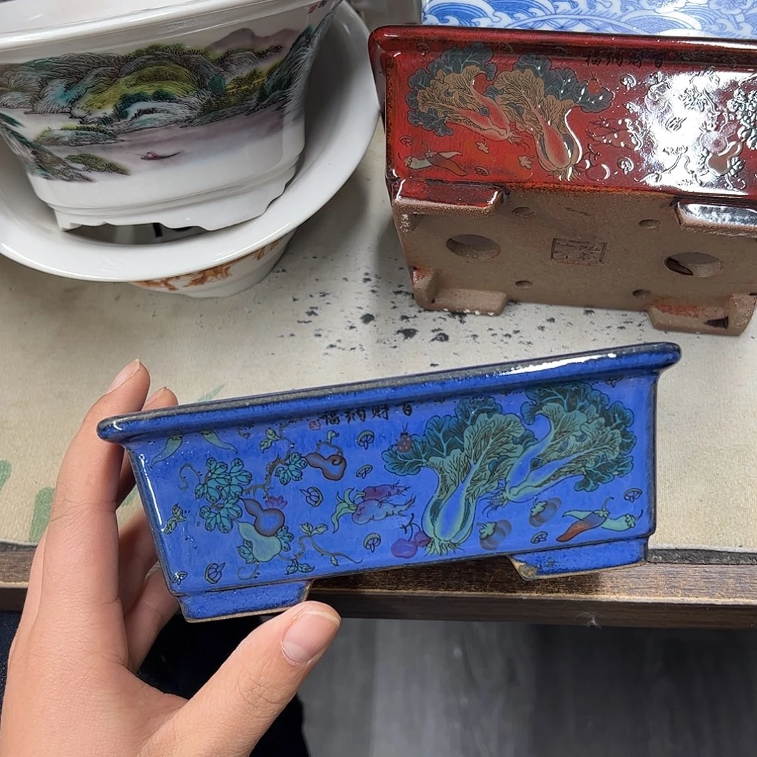 紫砂花盆231号瑕疵15/12/5cm窑变