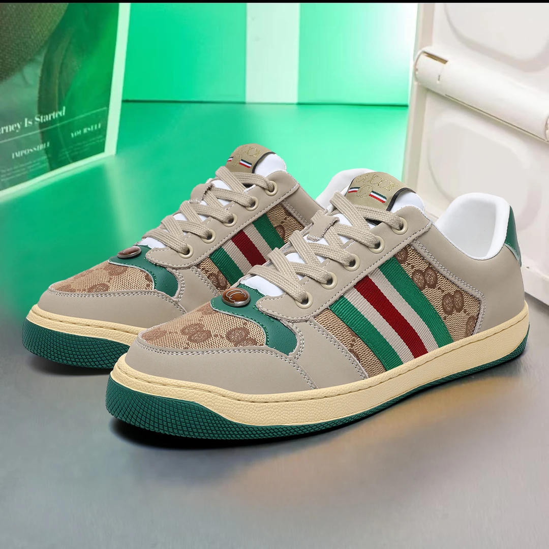 GUCCZOE/酷奇佐伊经典老花配色轻奢男女同款港风复古情侣休闲鞋