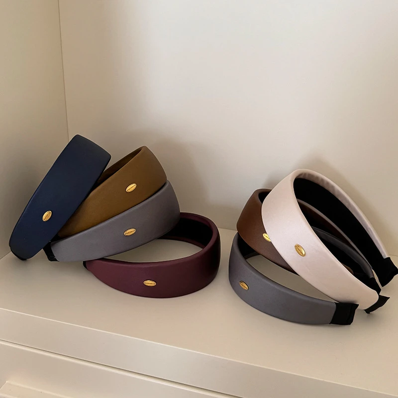 简约时尚气质宽边金标发箍女士2025夏天新款高颅顶显脸小头箍发卡