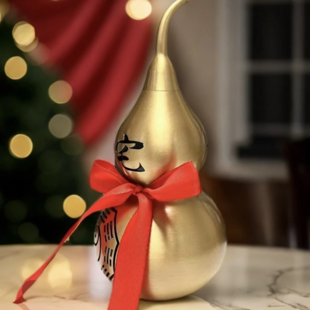 黄铜开口葫芦家居桌面精美装饰摆件