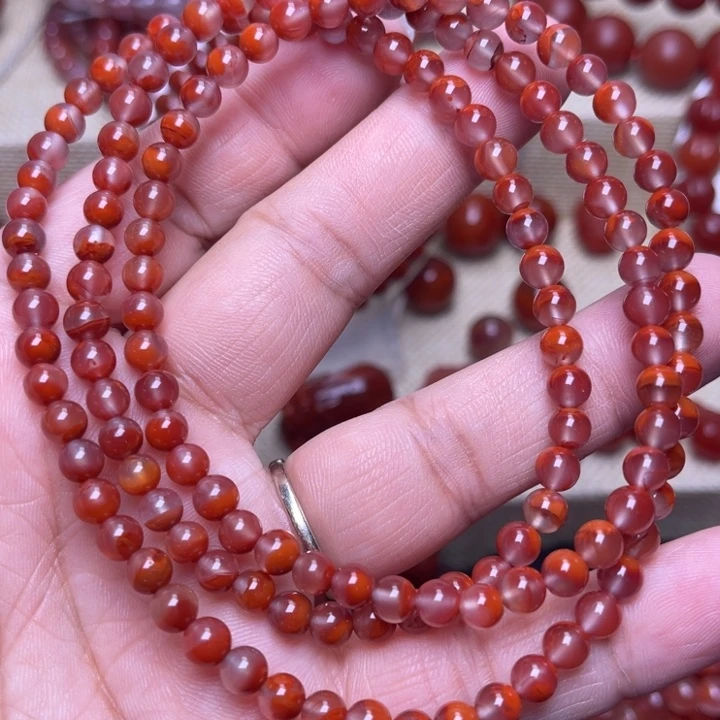 南红玛瑙未镶嵌手链聚宝盆5 M