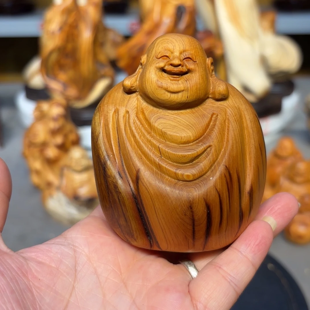 木太行崖柏弥勒佛