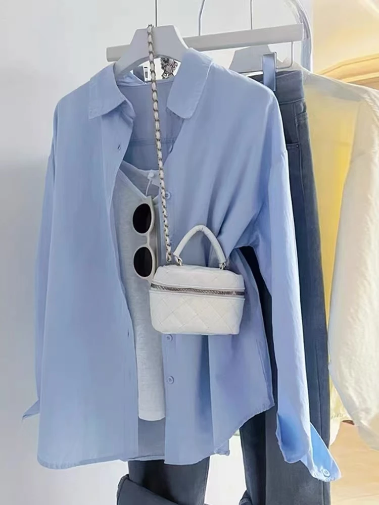 早春衬衫上衣长袖时尚休闲夏季宽松女装气质显瘦百搭韩版衬衫