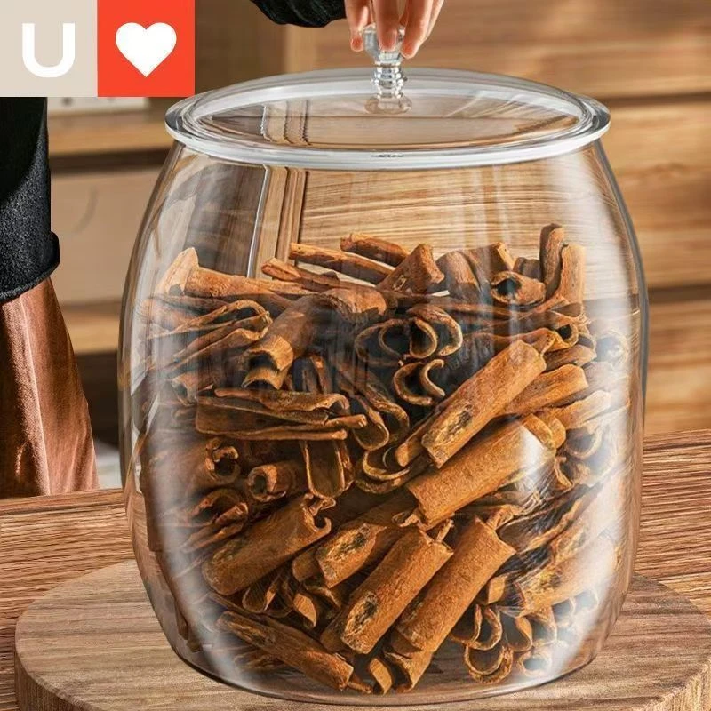 陈皮储存罐密封罐透明塑料大容量陈皮茶叶糖果饼干零食大号收纳罐