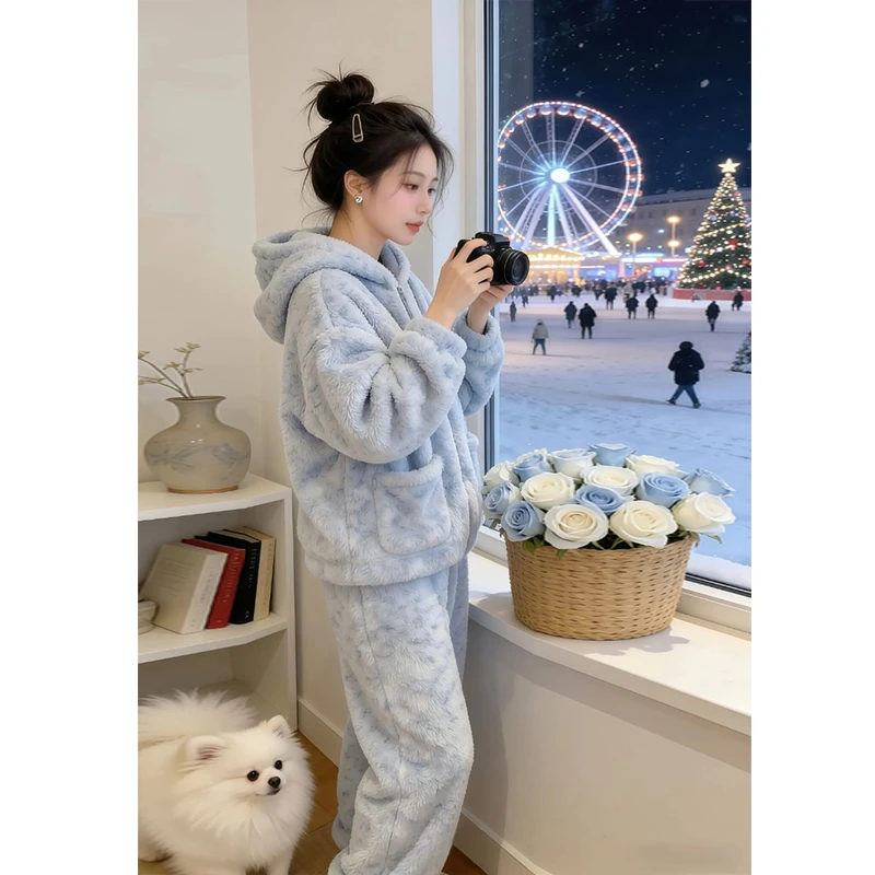 高级感时尚套装女2025年冬季新款小个子爆款遮肉外套阔腿裤两件套