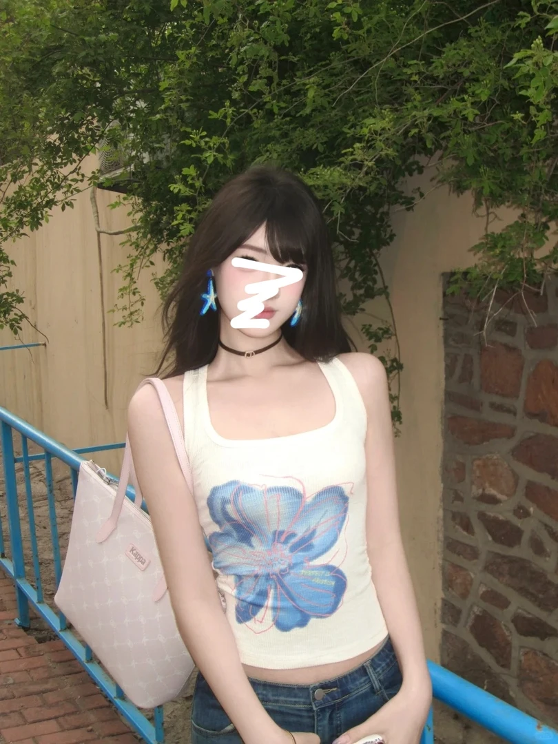 美式辣妹修身背心夏季显瘦百搭时尚新款小兰花内搭外穿甜酷女上衣