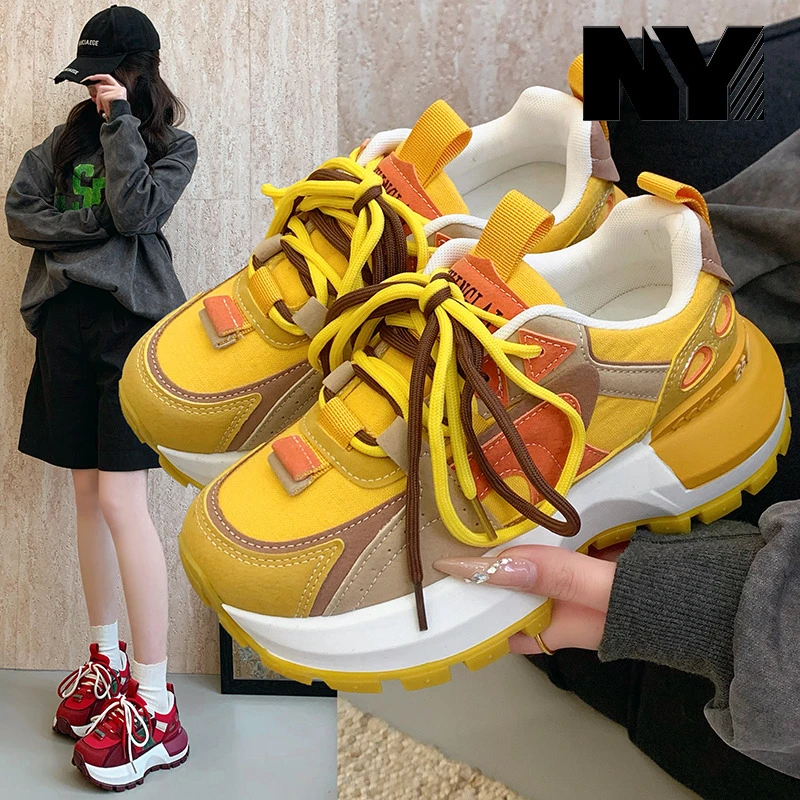 NY阿甘鞋女2025年秋季新款韩版百搭休闲时尚潮流老爹鞋软底运动鞋