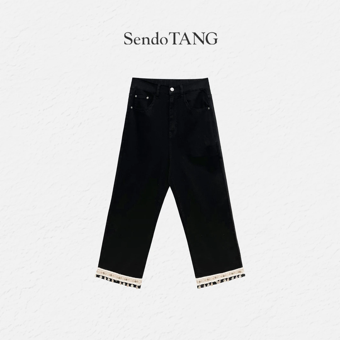 现货贝壳亮片【祥云】胖多女装夏季新款休闲时尚高级感高腰休闲裤