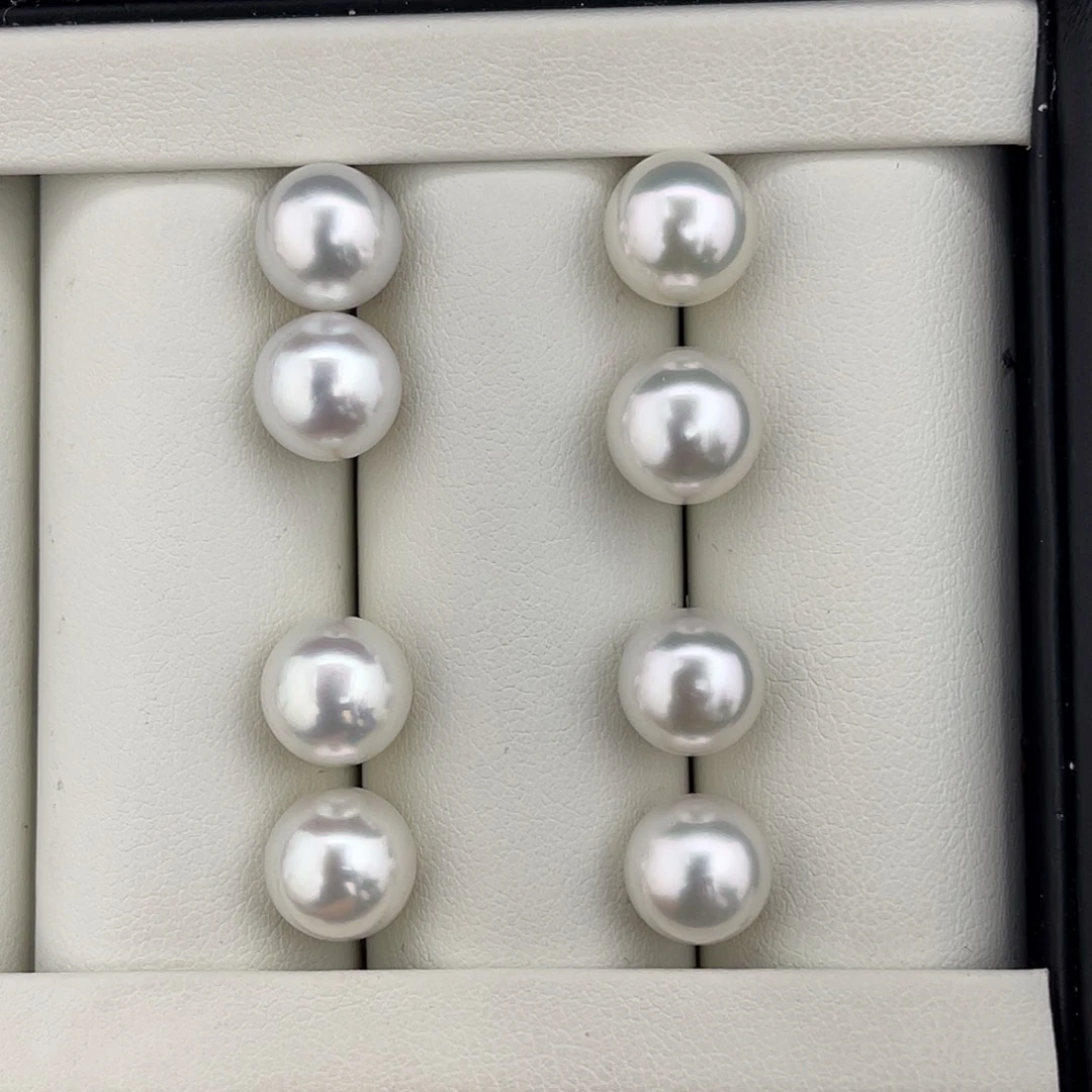 定制海水珍珠未镶嵌裸珠澳白极光任选一对