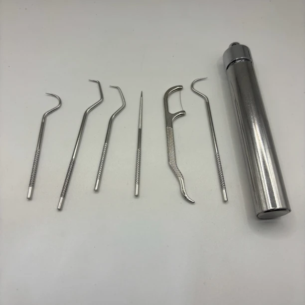 不锈钢牙签便携家用有收纳桶