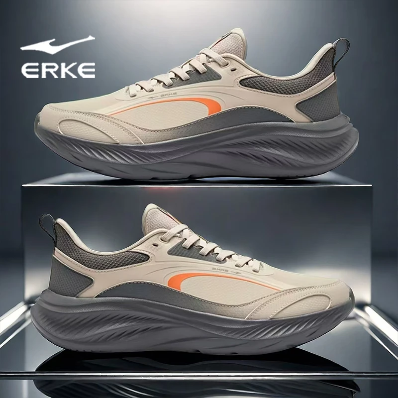 鸿星尔克男鞋2025秋冬新款软底减震运动休闲鞋男士皮面防水运动鞋