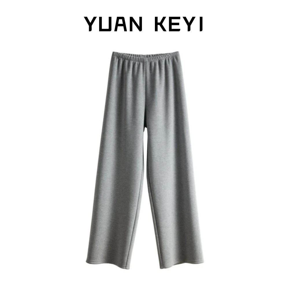 YUANKEYI  秘鲁阿尔巴卡羊驼毛+山羊绒空气发热毛呢裤轻装滑