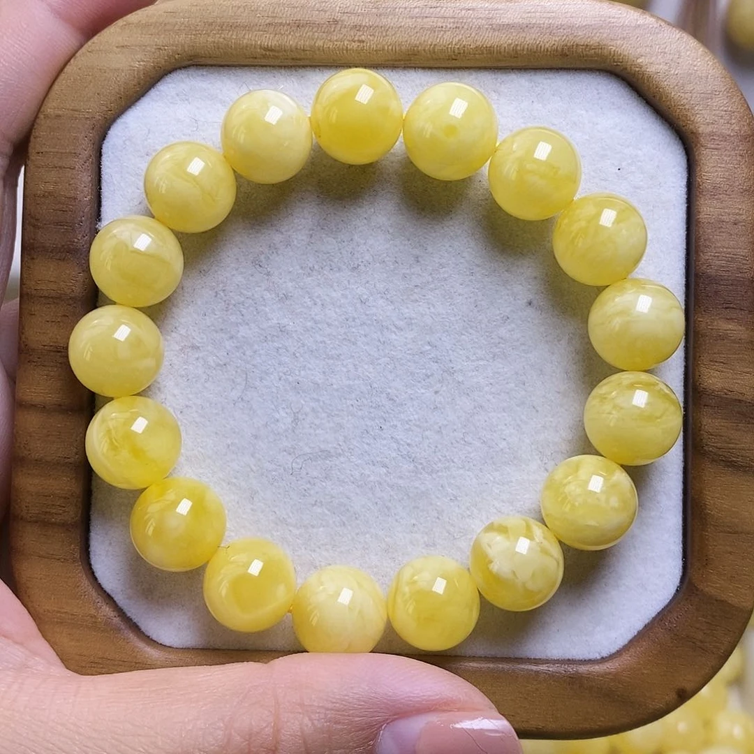 裸石琥珀未镶嵌蜜蜡11.6圆珠手串克重14.77