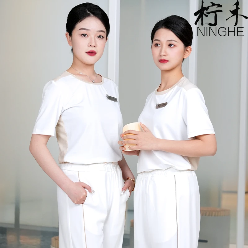 简约风酒店工作制服工作服圆领女士服务员时尚