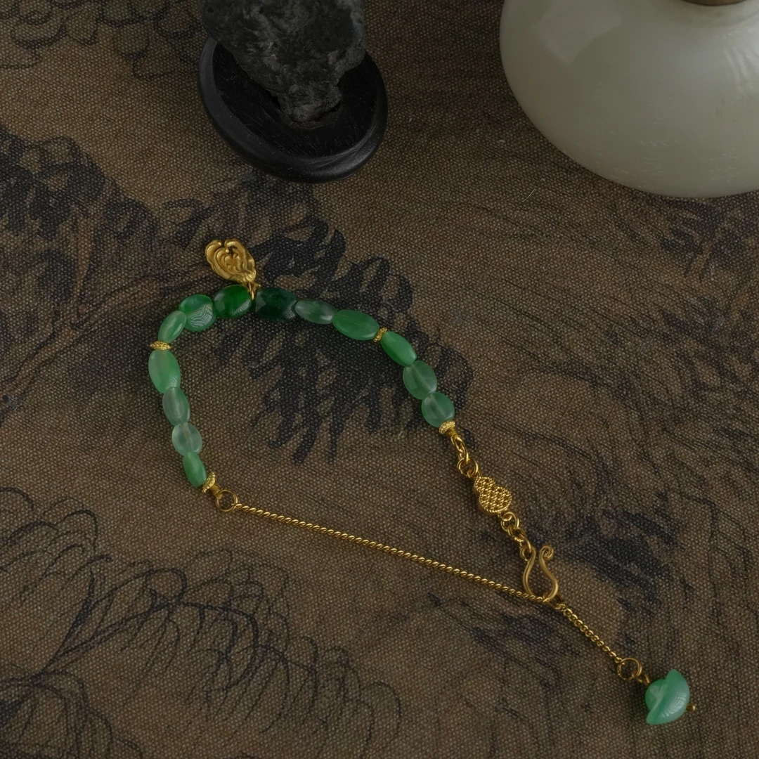 【观月】【有果】足金翡翠手链