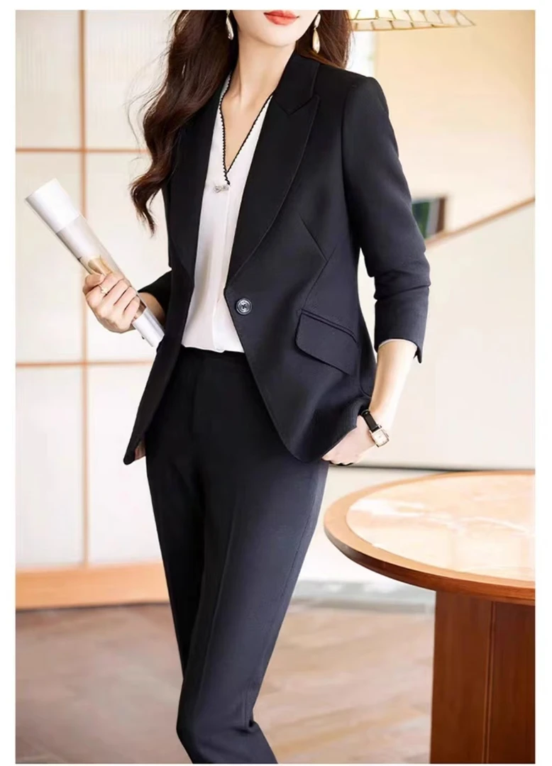 春秋新款职业OL西装套装女气质时尚西服两件套