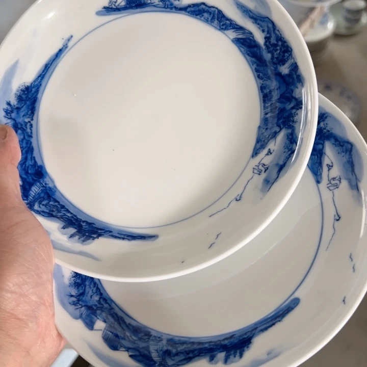 碗七寸手绘微瑕两个陶瓷